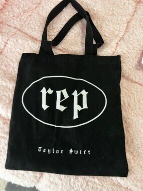 Taylor Swift Black Tote with White 'rep' Logo